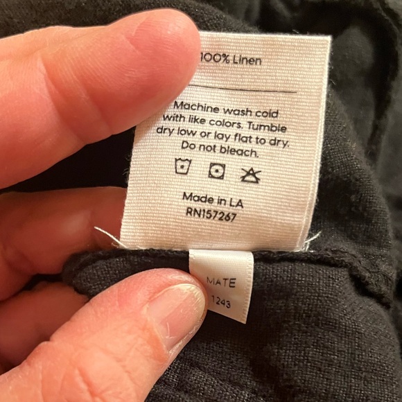 Mate the Label Linen Short Sleeve Jumpsuit in Jet Black - Picture 8 of 8